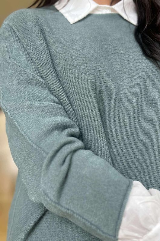 Conrad Oversized Boxy Knit Deep Sage